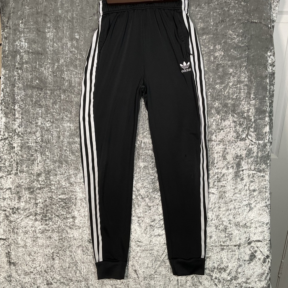 Adidas Kids Black Sweatpants with White Accents